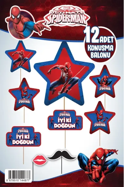 KONUŞMA BALONU SET 12 Lİ ÖRÜMCEK ADAM
