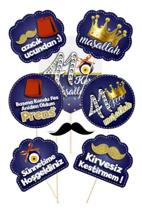 KONUŞMA BALONU SET 12 Lİ SÜNNET LACİVERT