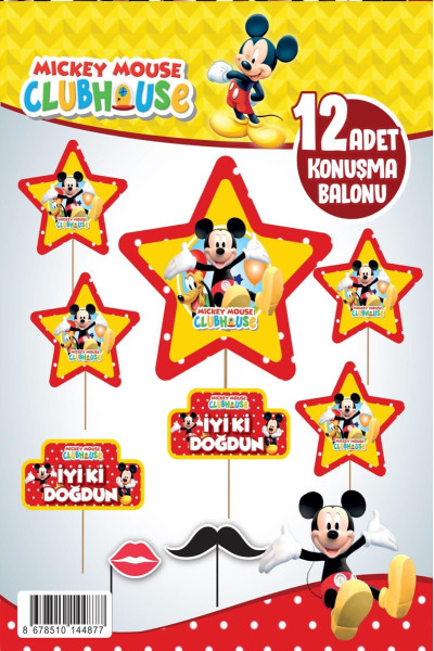 KONUŞMA BALONU SET 12 Lİ MICKEY