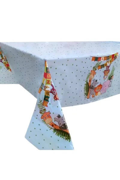 PLASTİK SAFARİ BASKILI MASA ÖRTÜSÜ