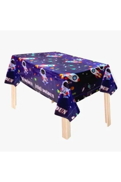 PLASTİK UZAY BASKILI MASA ÖRTÜSÜ