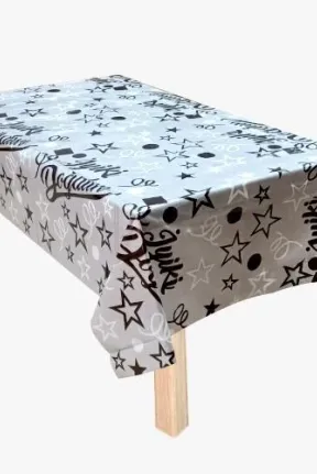 PLASTİK İYİKİ DOĞDUN GÜMÜŞ BASKILI MASA ÖRTÜSÜ PLASTİK İYİKİ DOĞDUN GÜMÜŞ BASKILI MASA ÖRTÜSÜ