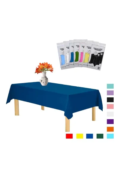 PLASTİK LACİVERT MASA ÖRTÜSÜ
