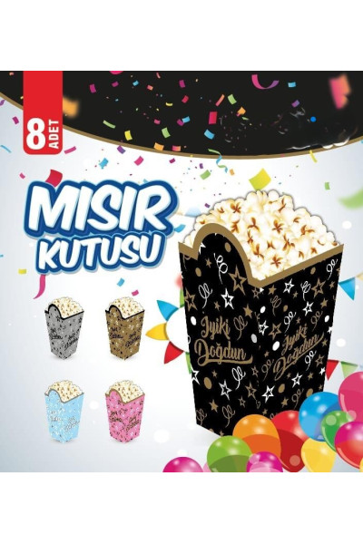 MISIR KUTUSU İYİ Kİ DOĞDUN SİYAH 8 Lİ