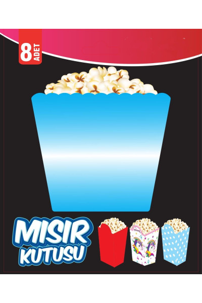 PARLAK MISIR KUTUSU MAVİ 8 Lİ