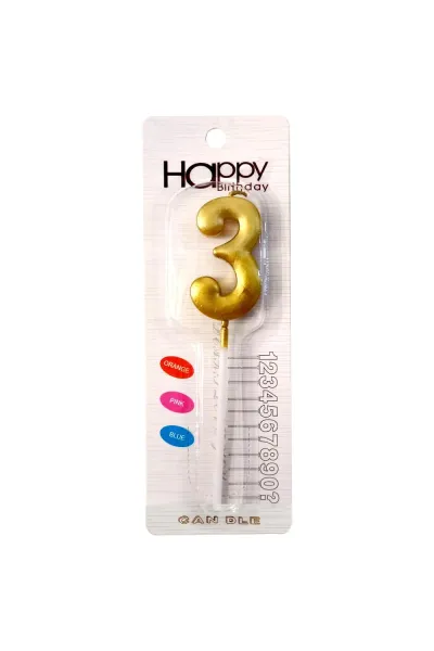 ORTA BOY 3 RAKAM GOLD MUM 12CM