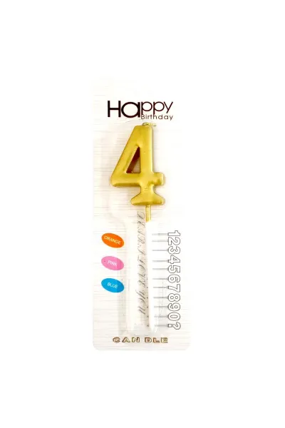 ORTA BOY 4 RAKAM GOLD MUM 12CM