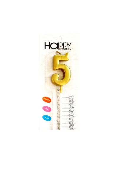ORTA BOY 5 RAKAM GOLD MUM 12CM
