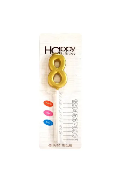 ORTA BOY 8 RAKAM GOLD MUM 12CM