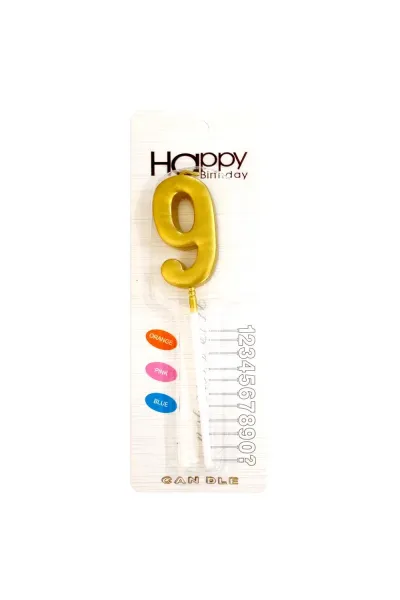 ORTA BOY 9 RAKAM GOLD MUM 12CM
