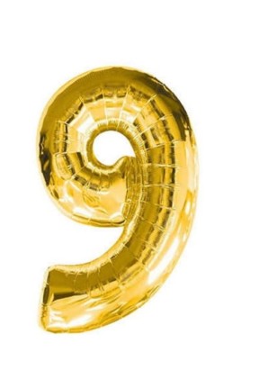 TOPTAN 16 INC FOLYO BALON RAKAM GOLD 9