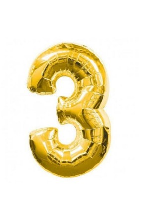 3- RAKAM 34 İNC GOLD RENK BALON 76 CM
