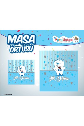 BASKILI MASA ÖRTÜSÜ DİŞ MAVİ