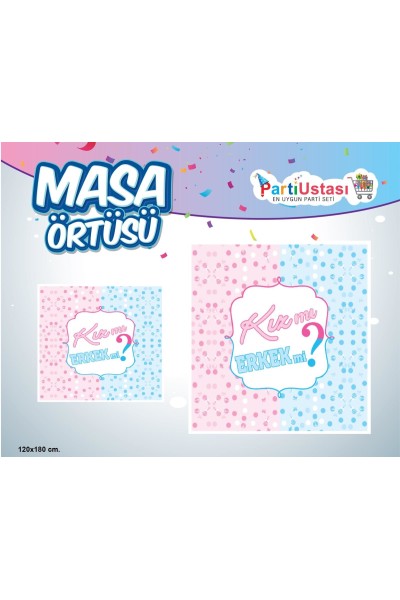 BASKILI MASA ÖRTÜSÜ CİNSİYET KIZ ERKEK
