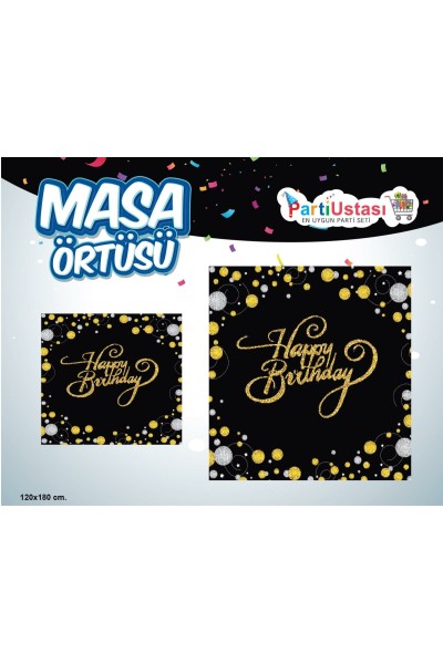 BASKILI MASA ÖRTÜSÜ HAPPY