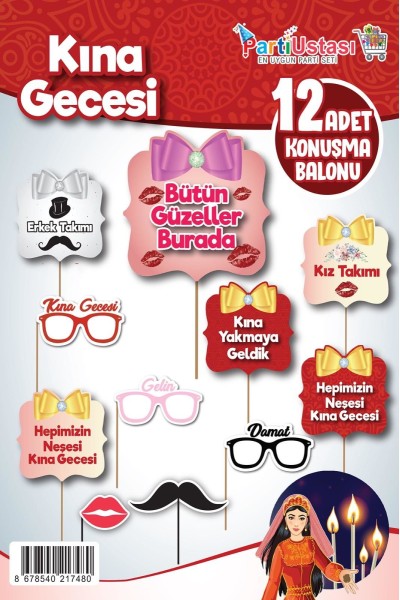 KONUŞMA BALONU SET 12 Lİ KINA