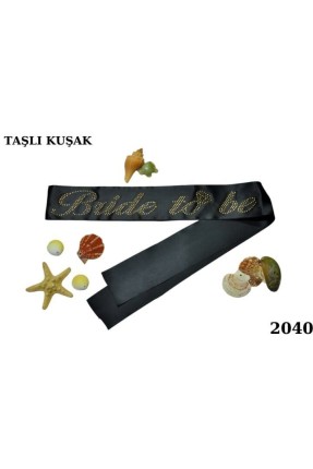 KUŞAK TAŞLI BRİDE TO BE SİYAH ALTIN