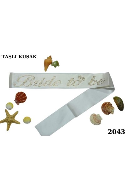 KUŞAK TAŞLI BRİDE TO BE BEYAZ ALTIN
