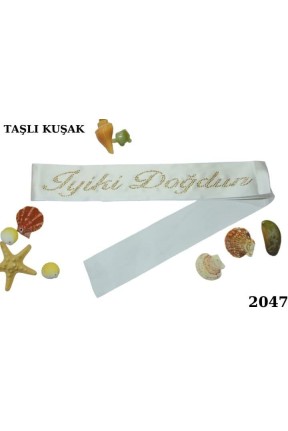 KUŞAK TAŞLI İYİKİ DOĞDUN BEYAZ ALTIN