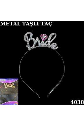 TAÇ TAŞLI METAL BRİDE  GÜMÜŞ
