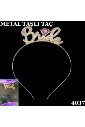 TAÇ TAŞLI METAL BRİDE ALTIN