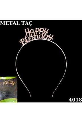 TAÇ METAL HAPPY BIRTHDAY  BRONZ