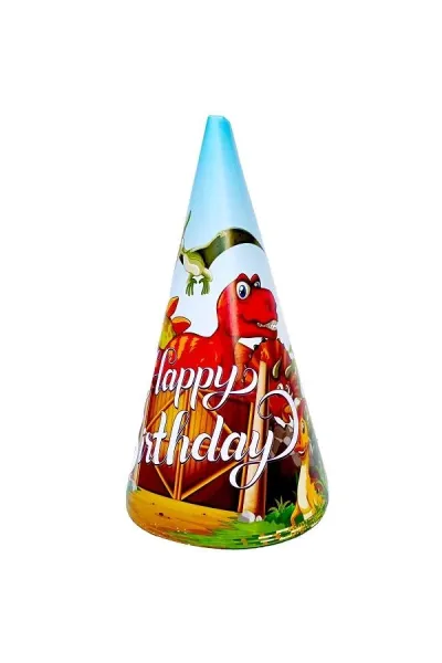8 Lİ DİNAZOR HAPPY BİRTHDAY ŞAPKA