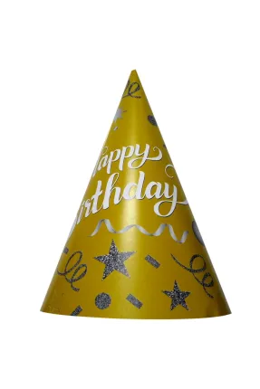 8 Lİ HAPPY BİRTHDAY GOLD ŞAPKA