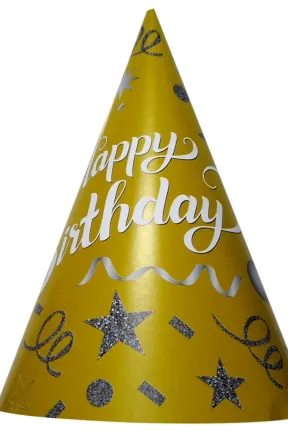 8 Lİ HAPPY BİRTHDAY GOLD ŞAPKA