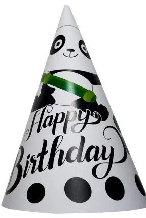 8 Lİ PANDA HAPPY BİRTHDAY ŞAPKA