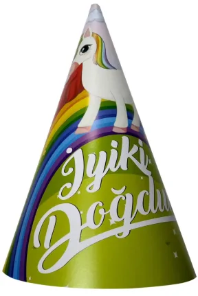 8 Lİ UNİCORN İYİKİ DOĞDUN ŞAPKA