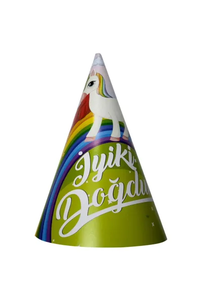 8 Lİ UNİCORN İYİKİ DOĞDUN ŞAPKA