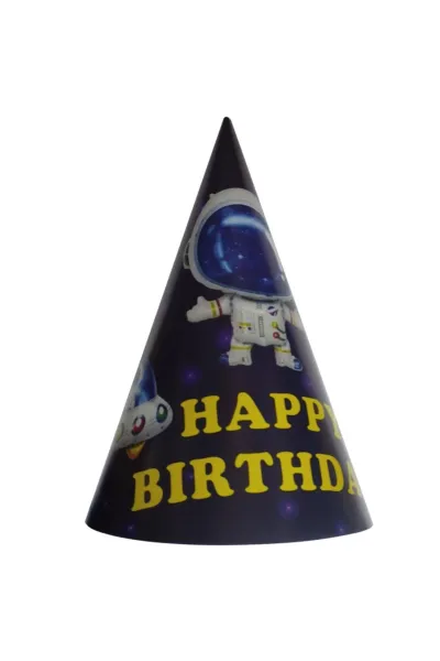 8 Lİ UZAY TEMALI HAPPY BİRTHDAY ŞAPKA