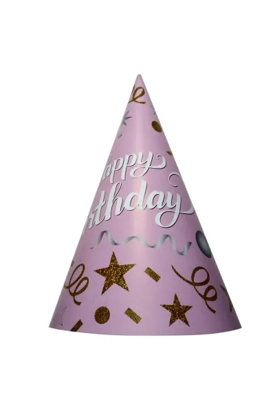 8 Lİ HAPPY BİRTHDAY PEMBE ŞAPKA