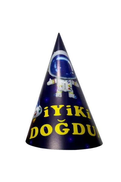 8 Lİ UZAY TEMALI İYİKİ DOĞDUN ŞAPKA