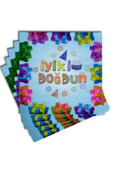20 Lİ İYİKİ DOĞDUN MAVİ PEÇETE