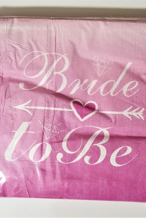 20 Lİ BRİDE TOBE PEMBE ÜSTÜ BEYAZ PEÇETE