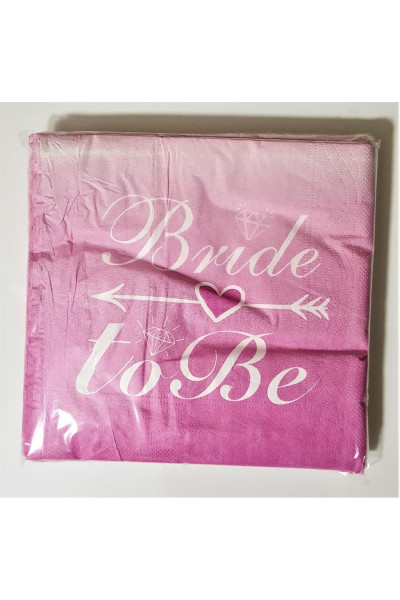 20 Lİ BRİDE TOBE PEMBE ÜSTÜ BEYAZ PEÇETE