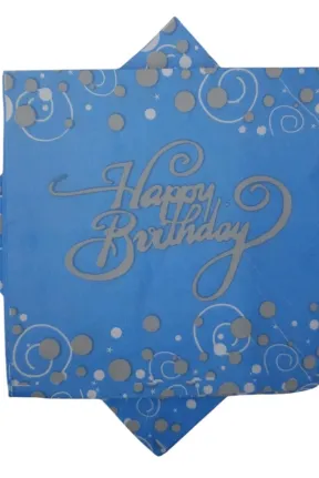 BASKILI PEÇETE HAPPY MAVİ