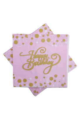 BASKILI PEÇETE HAPPY PEMBE GOLD