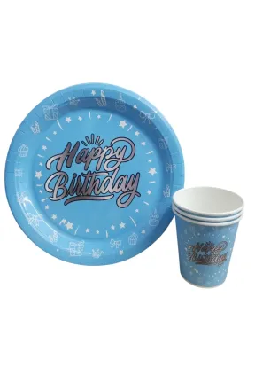 TABAK BARDAK HAPPY BİRTHDAY MAVİ