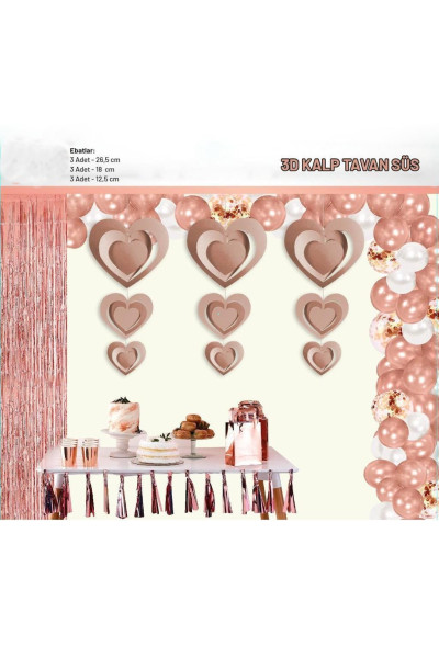 9 LU 3D KALP ROSEGOLD TAVAN SÜS