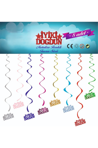 METALİZE RENKLİ İYİKİ DOĞDUN TAVAN SÜSÜ