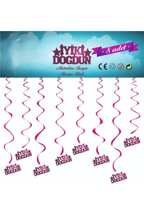 METALİZE FUŞYA İYİKİ DOĞDUN TAVAN SÜSÜ