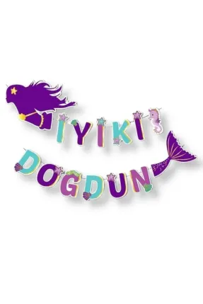 3D KALOGRAFİ DENİZ KIZI İYİ DOĞDUN UZAR YAZI