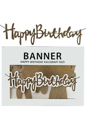 BANNER EL YAZILI HAPPY BİRTHDAY KRAFT UZAR YAZI