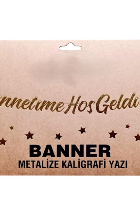 BANNER EL YAZILI SÜNNETİMİZE HOŞGELDİNİZ GOLD UZAR YAZI
