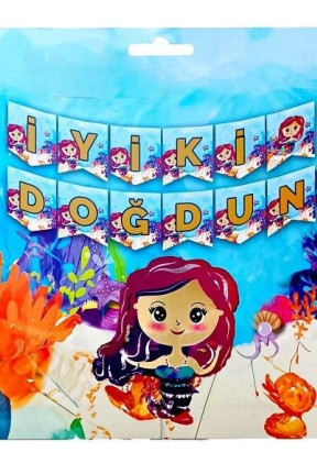 BÜYÜK BANNER DENİZ KIZI İYİKİ DOĞDUN UZAR YAZI