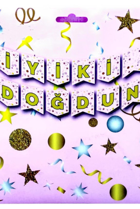 BÜYÜK BANNER İYİKİ DOĞDUN PEMBE UZAR YAZI