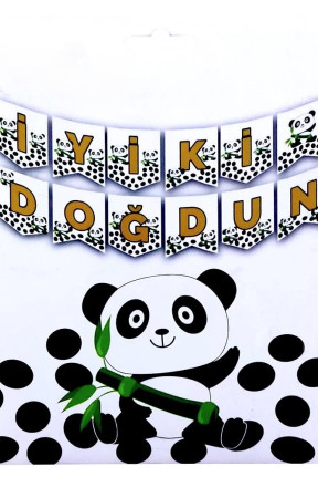 BÜYÜK BANNER PANDA İYİKİ DOĞDUN UZAR YAZI